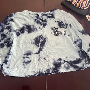 Tie dye blue crop long sleeve